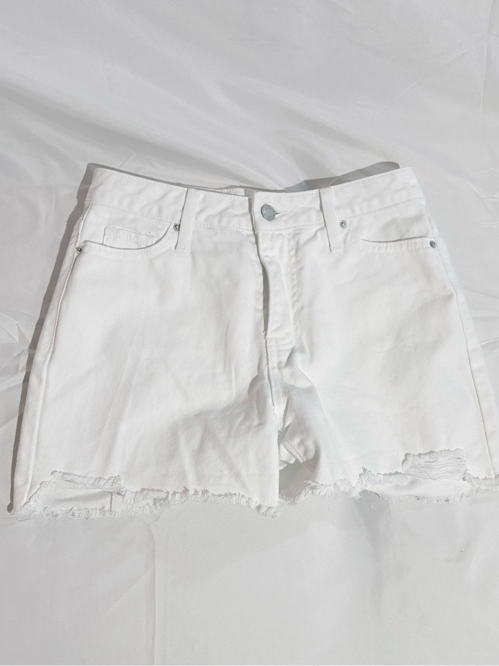 Time and Tru White Distressed Denim Cutoff Shorts